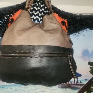 orYANY Tan, Black, and Orange Hobo Bag